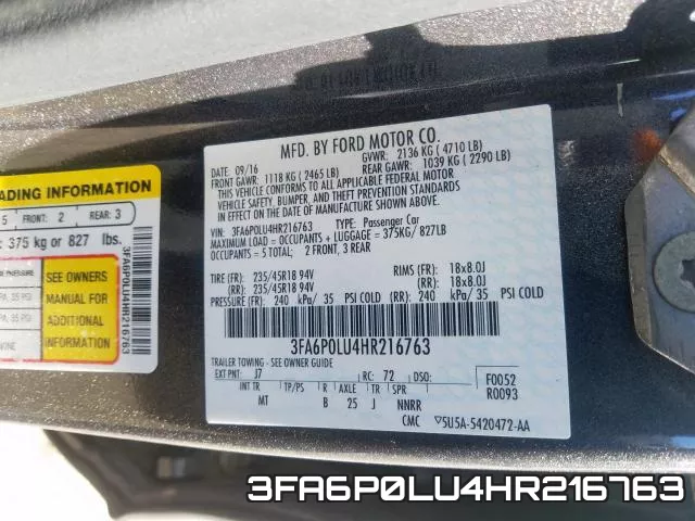3FA6P0LU4HR216763 фото 2
