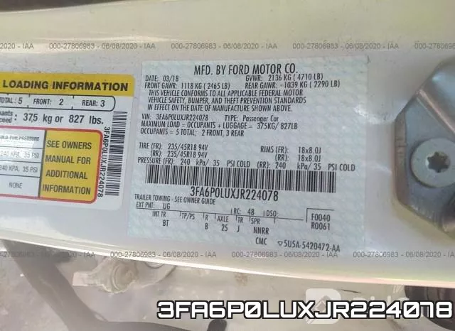 3FA6P0LUXJR224078 фото 10