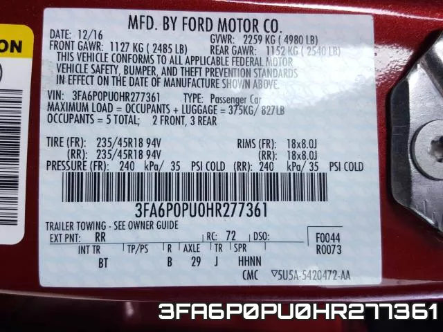 3FA6P0PU0HR277361 фото 2