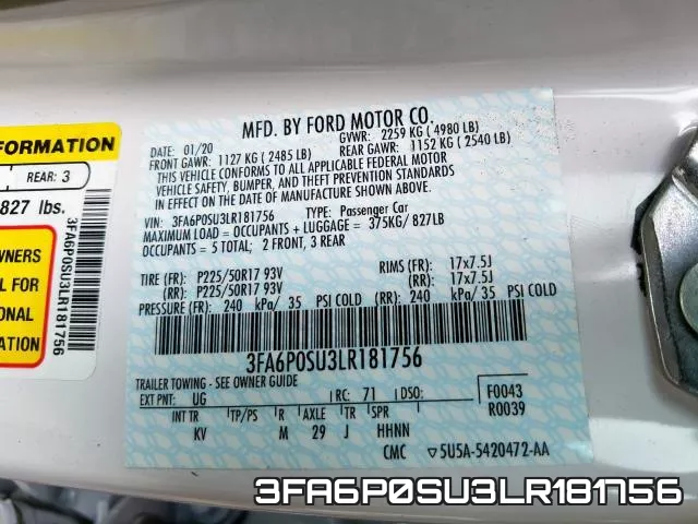 3FA6P0SU3LR181756 фото 2