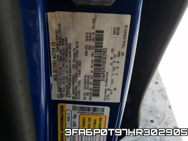 3FA6P0T97HR302905 фото 2