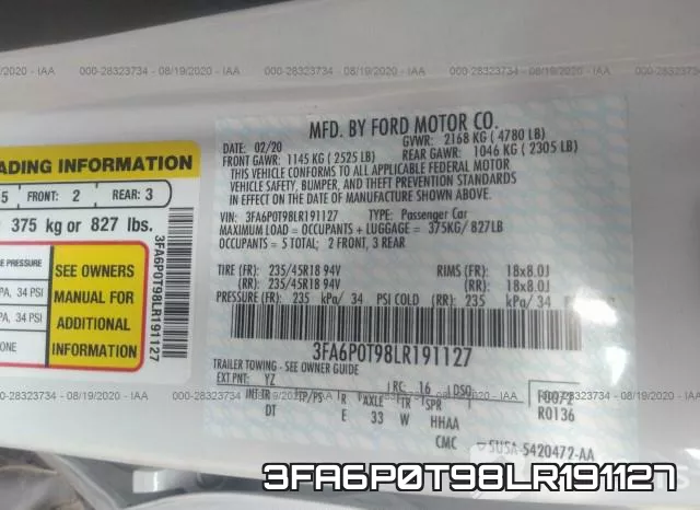 3FA6P0T98LR191127 фото 10