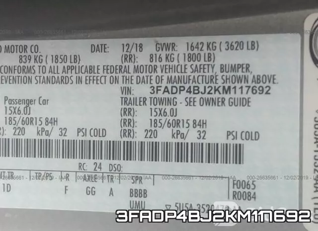 3FADP4BJ2KM117692 фото 10