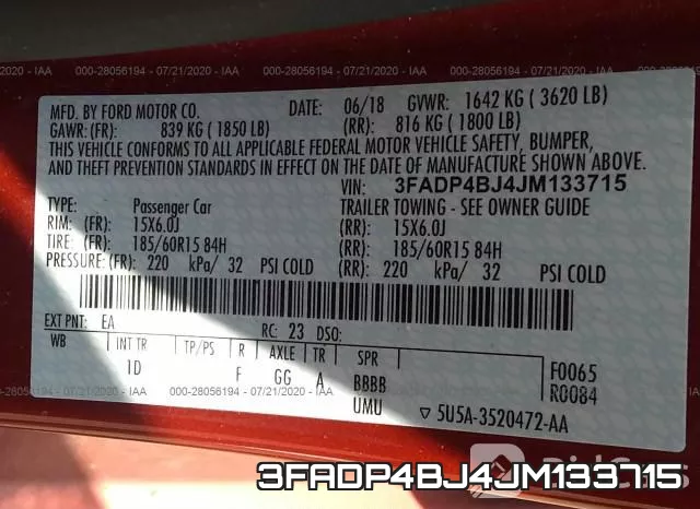3FADP4BJ4JM133715 фото 10