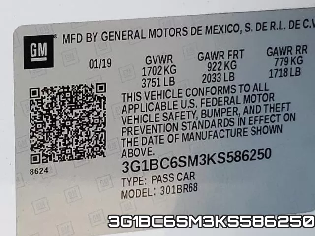 3G1BC6SM3KS586250 фото 2