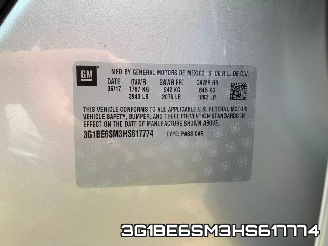 3G1BE6SM3HS617774 фото 2