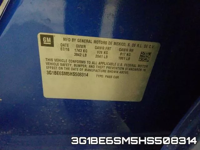 3G1BE6SM5HS508314 фото 2