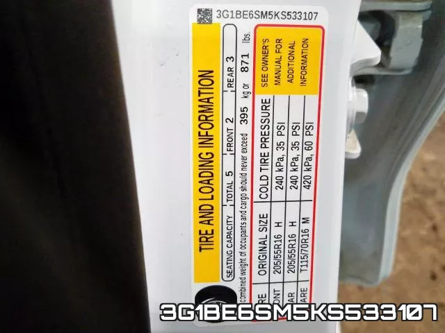 3G1BE6SM5KS533107 фото 2