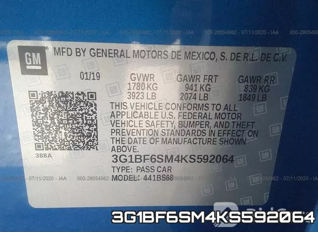 3G1BF6SM4KS592064 фото 10
