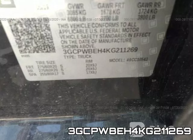 3GCPWBEH4KG211269 фото 10