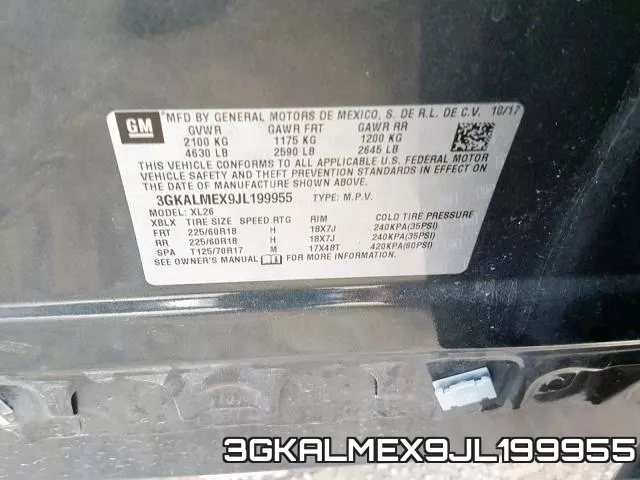 3GKALMEX9JL199955 фото 2