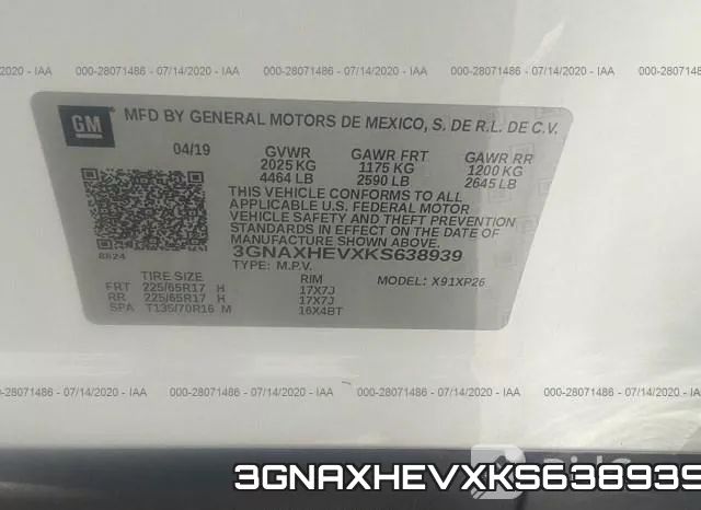 3GNAXHEVXKS638939 фото 10
