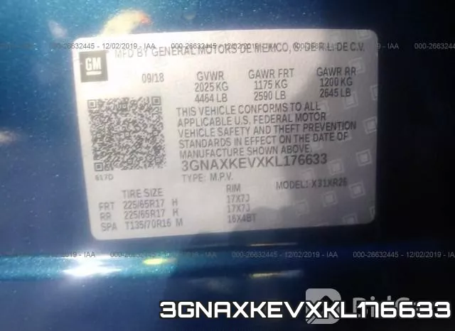 3GNAXKEVXKL176633 фото 10