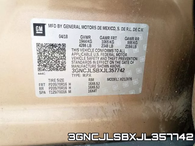 3GNCJLSBXJL357742 фото 2