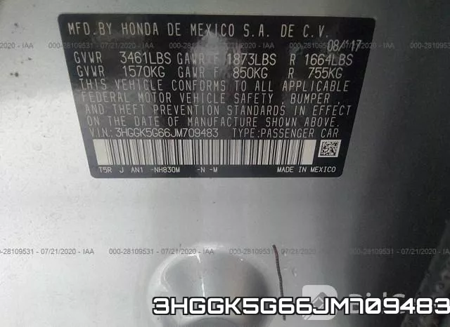 3HGGK5G66JM709483 фото 10