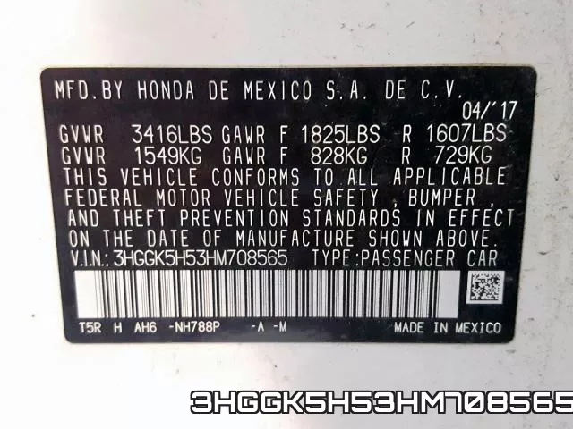 3HGGK5H53HM708565 фото 2