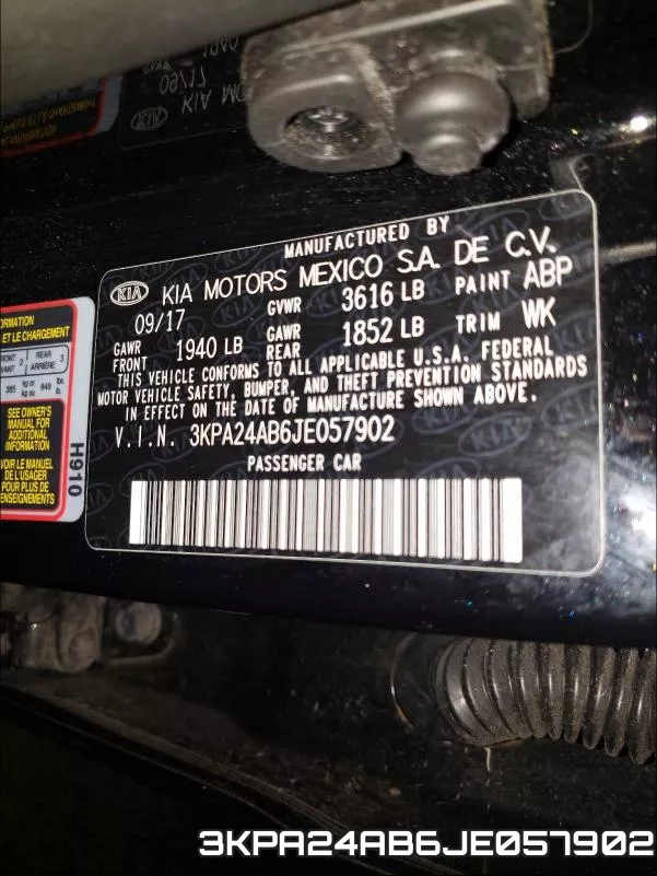 3KPA24AB6JE057902 фото 2