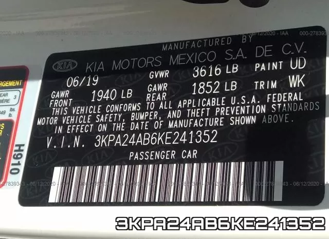 3KPA24AB6KE241352 фото 10