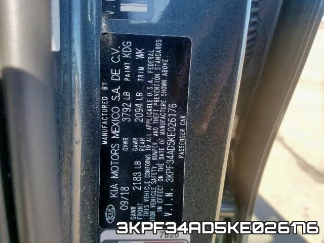 3KPF34AD5KE026176 фото 2