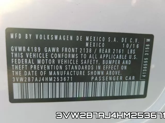 3VW2B7AJ4HM253671 фото 2