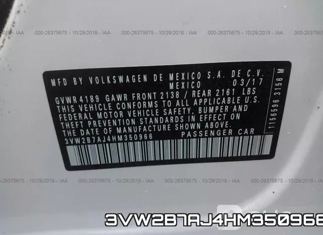 3VW2B7AJ4HM350966 фото 10