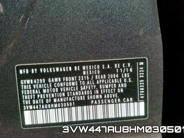 3VW447AU8HM030501 фото 2
