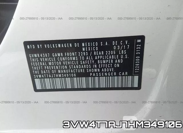 3VW4T7AJ7HM349106 фото 10