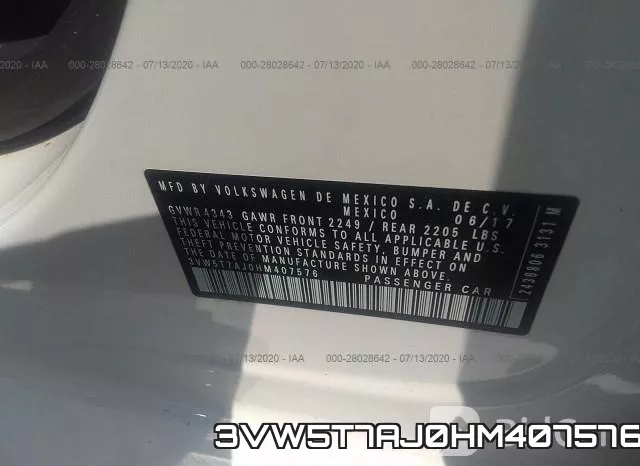 3VW5T7AJ0HM407576 фото 10