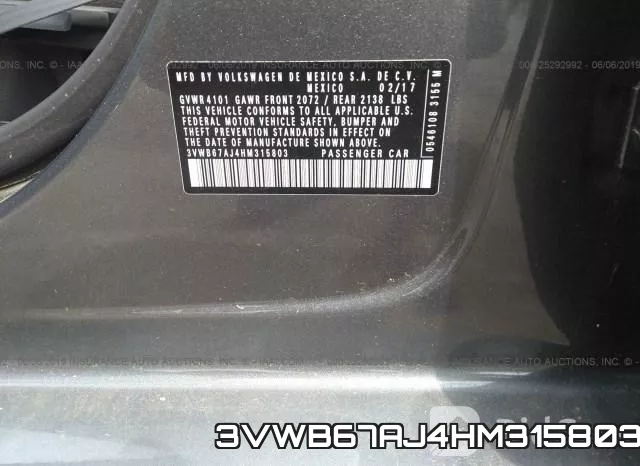 3VWB67AJ4HM315803 фото 10