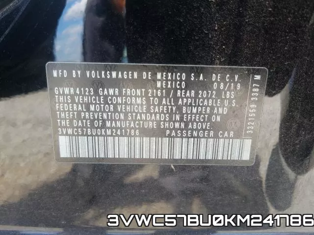 3VWC57BU0KM241786 фото 2