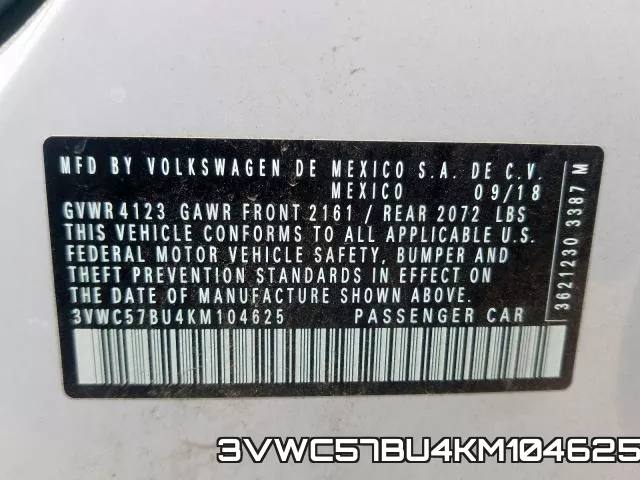 3VWC57BU4KM104625 фото 2