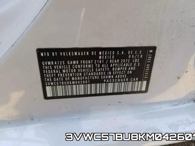 3VWC57BU8KM042601 фото 2
