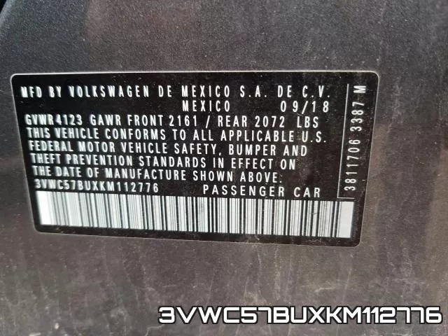 3VWC57BUXKM112776 фото 2