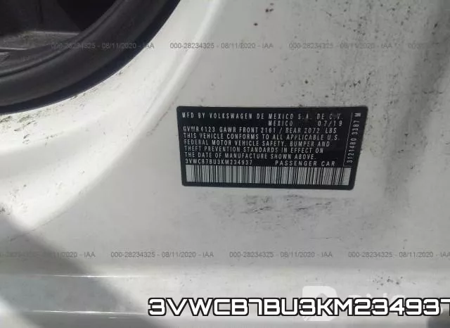 3VWCB7BU3KM234937 фото 10