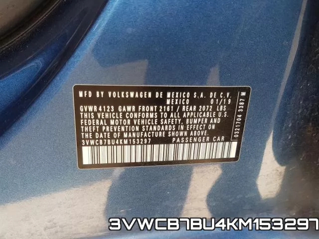3VWCB7BU4KM153297 фото 2