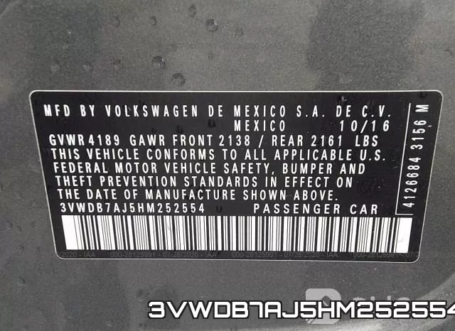 3VWDB7AJ5HM252554 фото 10
