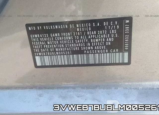 3VWEB7BU8LM005261 фото 10