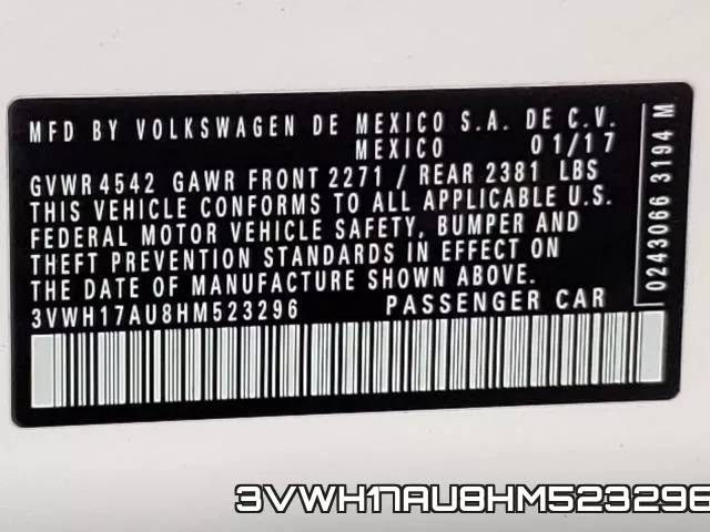 3VWH17AU8HM523296 фото 2