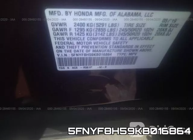 5FNYF8H59KB016864 фото 10