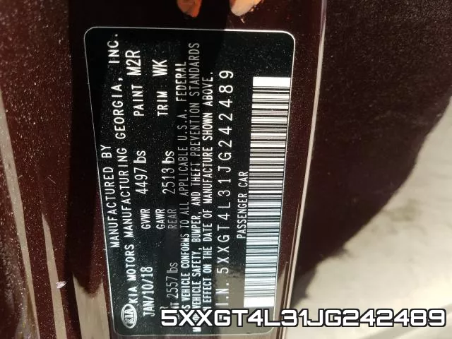 5XXGT4L31JG242489 фото 2