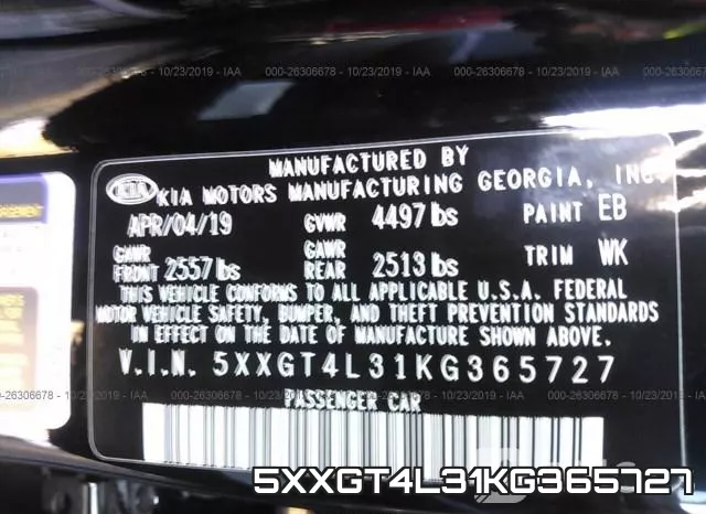 5XXGT4L31KG365727 фото 10