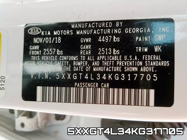 5XXGT4L34KG317705 фото 2