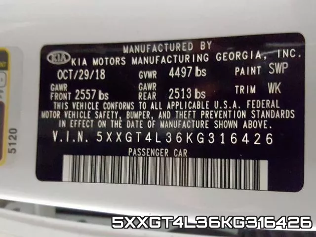 5XXGT4L36KG316426 фото 2