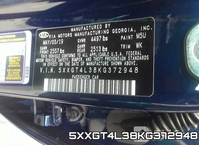 5XXGT4L38KG372948 фото 10