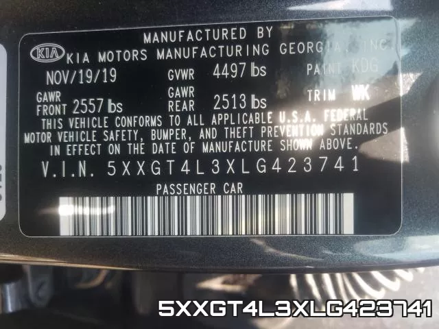 5XXGT4L3XLG423741 фото 2
