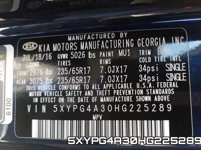 5XYPG4A30HG225289 фото 2