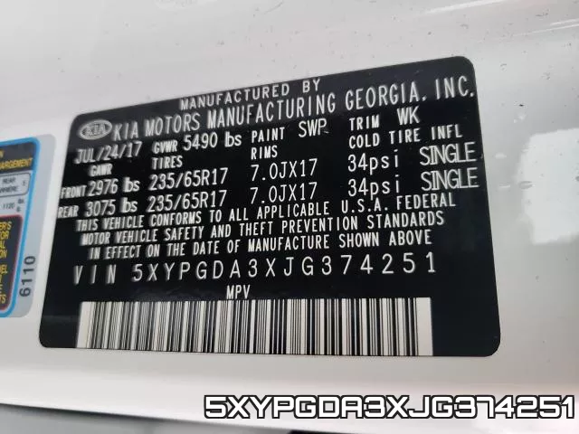 5XYPGDA3XJG374251 фото 2