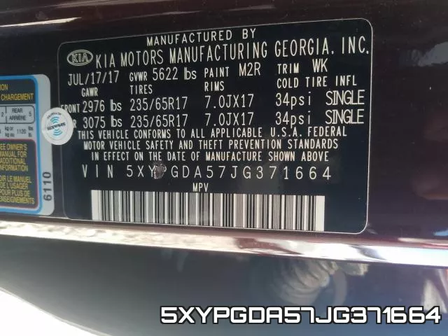 5XYPGDA57JG371664 фото 2