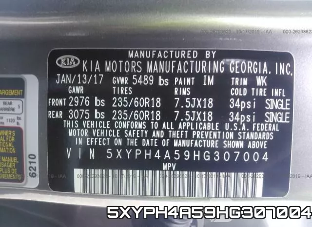 5XYPH4A59HG307004 фото 10
