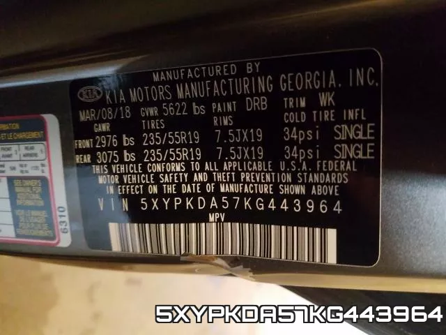 5XYPKDA57KG443964 фото 2